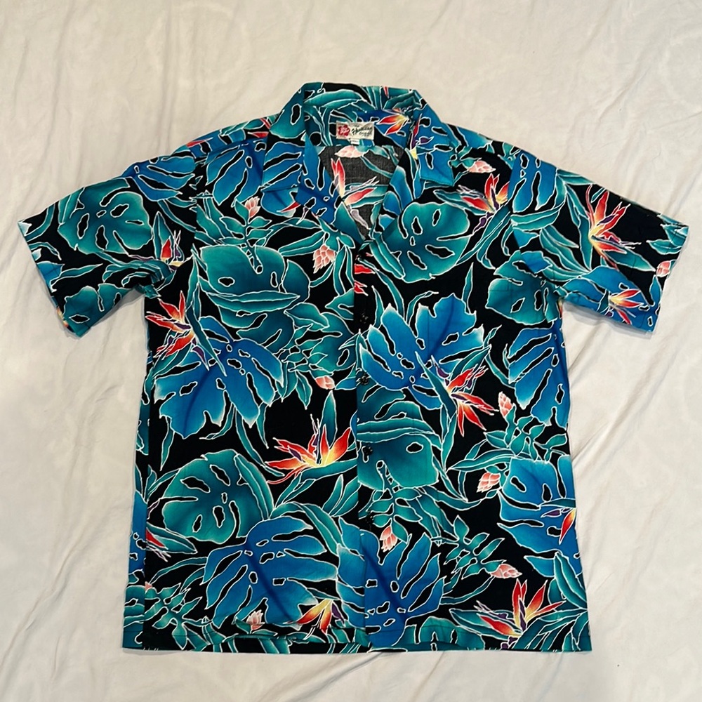 The Hawaiian Tropical Blue Floral Men's XL Shirt